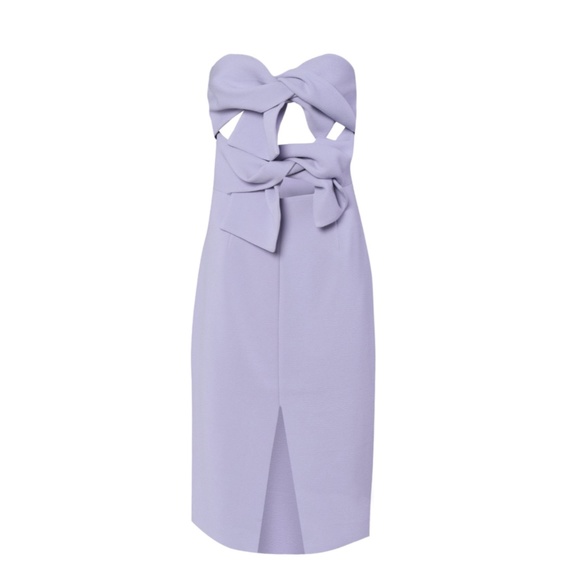 True Decadence Lavender Strapless Bow Midi Dress - Picture 3 of 4